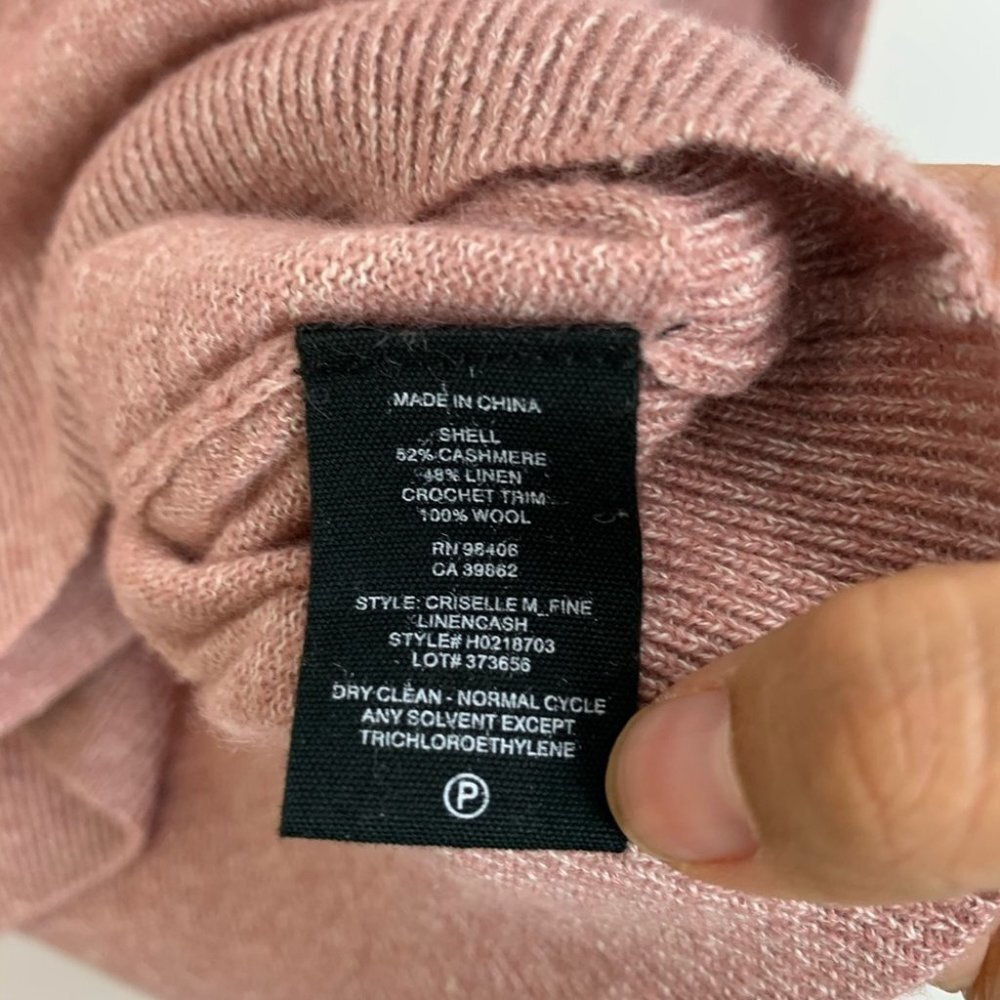 Theory Pink Wool & Cashmere Sweater Size M - Picture 5 of 6